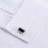 Męskie Klasyczne French Mankiety Solidna Sukienka Koszula Pokrycie Platform Formalny Biznes Standardowy Fit Długi Rękaw Office Work Białe Koszulki LJ200925