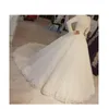 무슬림 공주 웨딩 드레스 높은 목이 긴 소매 레이스 아플리크 신부 가운 228p