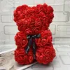 Rose Teddy Bear Valentines Day Gift 40cm Flower Toy Party Artificial Decoration Christmas Present for Women186Q