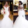 2021 Nieuwe Africa Mermaid -jurken van de schouder Pas ingrijpende treinverhuur bescheiden plus size trouwjurk O0AE8827696 toe