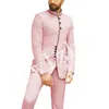 Yakışıklı Mandarin Yaka Groomsmen Tek göğüslü Damat smokin Man'ın Suits Düğün / Gelinlik / Akşam Sağdıç Blazer (Ceket + Pantolon + Kravat) K238