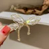 Koreanska Exquisite Fashion Rhinestones Tassel Zircon Bow Duckbill Clip Temperament Söt tjej Kvinnors hårnålar Hårtillbehör