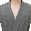 Vente chaude hommes été sucer l'eau gaufre peignoir mâle plus taille kimono robe de bain sexy robes hommes robe de chambre peignoirs 201125