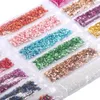 Vente en gros de pierres d'ongles multicolores argentées colorées ongles d'art coloré en verre 3d irrégulier strass décoration de diy gel polonais Conseils de manucure