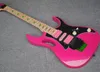 Custom 24 frets shark pink finish electric guitar Chinese made 21 to 24 frets well scalloped guitar