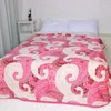 Rose Cor Pavão Forma Flor Flanela Cama Vermelha Espalhar Cama Plana Cobertor 3Size1