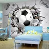 رائع! كرة القدم صورة جدارية مخصص أي حجم 3d بنين كيدز الاطفال صوفا سلس الجداريات خلفيات تلفزيون خلفية جدار ديكور المنزل