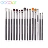 Hälsa och skönhetsprodukter Makeup Brush Docolor Makeup Brushes Set 12-15pcs Naturliga Hår Ögonborste Kit Ögonskugga Blandning Eyeliner Eyebrow Skönhet 220226