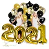 36pcs 40inch Foil Balloon Set Happy Year Party Decoration For Home Ornaments Xmas Christmas Eve Garland Gift Decor Y201020