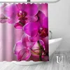 Orchideeën bloemen douchegordijnen aangepaste badkamer waterdichte stof polyester 1 stcs op maat T200711