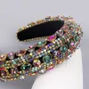 Crystal Women Headbands Vintage Baroque Head Band Padded Colorful Rhinestone Headband Princess Flannelette Headdress Lady Hair Hoo9635881