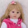 KEIUMI 24 Inch Lovely Reborn Baby Dolls 60 cm Soft Cloth Body Vinyl Gold Curls Baby Doll Reborns Toys For Children's Day Pres304h