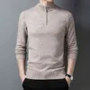 Tröjor Män Mode Halv Zip Pullover Slim Fit Jumpers Knitwear Winter Warm Casual Brand Man 211221