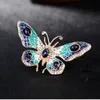 Fashion Gold butterfly brooch colorful diamond butterfly corsage scarf buckle dress suit brooches women fashion jewelry will and sandy gift