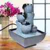 Decorative Objects & Figurines Unique Shape Desktop Fountain Running Water Home Tabletop Decoration Resin Landscape Ornament With Light