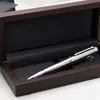 Metal Famous Silver Checkered Ballpoint Pen Without Red Wood Box Writing Supplier Business Office & School