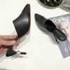 Molan varumärkesdesigner 2020 Summer Luxury Pearl Mix Color High Thin Heel Lady Pumps Leather Slip On Loafers Mules Flip Flops 35408569359
