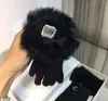 Winter echte lederen bont vrouwen designer handschoenen mode zwarte dikke warme handschoenen voor vrouwen hoge kwaliteit vintage vrouwen handschoenen met design box