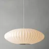 George Nelson Bubble Saucer Lamp E27 LED White Silk Pendant Light White Silk Flat Ball Pendant Lights Lamp White Silk hanging Ligh2190077