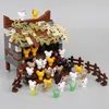 MOC Farm House Building Blocks Città Animale Pollo Pianta fai da te Uova Minifig Accessori Parti Modello alimentare Mattoni Giocattolo per bambini C1300p