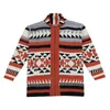 Laamei Mężczyźni jesienne sweter mody geometrie geometrie dzianina płaszcza warstwy SWEATER MĘŻCZYK