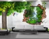 Wall Wallpaper Beautiful Landscape in the Wall Hole 3d Landscape wallpaper 3d Wall Paper for Living Room Custom Photo