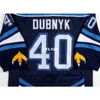 Bordado completo 2008-09 Devan Dubnyk Springfield Falcons Hockey Jersey Costure qualquer número de nome