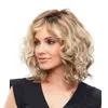 Peruca sintética ondulada encaracolada ombre cor simulação perucas de cabelo humano postiços para preto e branco feminino perruques k283121969