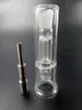 14mm hög borosilikat glas vatten Bong Hookah med titan-skruv Clear Rökning Rör