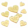 100 Kişiye Oyma Aşk Kalpler Gül altın / Altın / Gümüş Ayna / Ahşap Etiketler Düğün Masa Centerpieces Dekor C0927 Favors