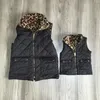 Girlymax Autunno / inverno neonate mamma adulto leopardo nero Cheetah Reversibile Gilet in cotone per bambini vestiti senza maniche boutique LJ201111