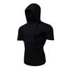 Summer Men's T Shirt Personality Stretch Ninja Suit Hooded Casual Short Sleeved Men T Shirt Mask Suit G220217181i