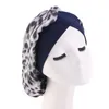 Home Travel Soft Salon Wide Band Floral Printed Sleeping Bonnet Imitated Silk Fabric Forehead Crossed Women Turban Hat Hair Care