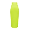 Women Candy cor sexy neon verde rosa laranja amarelo até o joelho saia de faixas 2020 Lápis de designer Faldas 78cm lj200820