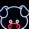 16 '' Cute Little Piggy Sign White Neon Lights Home Decoration Office Office Publiczne Miejsca publiczne 12 V Super Bright