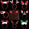 Juldekorationer Headbands Reindeer Antlers Hairband Xmas Kids Baby Hairhoop Party Decor Headwear Hair Tillbehör Gåva Navidad Christm