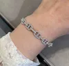 Bracelet punk de qualité de luxe avec design creux et diamant scintillant pour femme, bijoux de mariage, cadeau en platine plaqué or rose 18 carats PS3981A