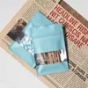 1000Pcs Zipper Mylar Foil Bag con finestra trasparente opaca Self Seal Tear Notch Sacchetti piatti riutilizzabili richiudibili per alimenti