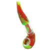 hand pipe smoking pipes portable and flexible hot water pipe silicone hooka Silicone Dab Rig Glass Bong