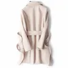 Mozuleva haute qualité Double cachemire hiver laine manteau pour femmes couleur Beige coréen Simple Style court laine manteaux 201102