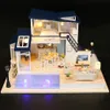 New Doll House Wooden Furniture Diy House Miniature Assemble 3D Miniaturas Dollhouse Puzzle Kits Toys For Children Birthday Gift T200116