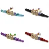 Dollar Type Smoking Pipe Pendant Metal Rhinestone Inlay Hookah Mouth Tips Multi Colour Hookahs Shisha Removable Cigarette Holder New 14jk L2