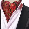 Laço amarra pavat ascot colka de pescoço bolinhas paisley seda bule moda britânica cenário de cachecol para homens partido de negócios1