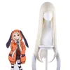 Yomoduki Runa Cosplay Kostym Kakegurui tvångsspelare Runa Cosplay Wig och Orange Hooded Jacket JK Uniforms1