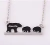 Mama Bear Tag Necklace Grawerowane zwierzę Moda Mama i dzieci Biżuteria Matka Dzieci Kochaj Naszyjnik