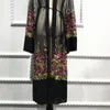 プラスサイズの長いシャツの女性着物板プラージュムジェールボーホーフローラル刺繍シフォンメッシュブラウスカーディガン衣類roupasフェミニナLJ200812