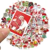 Fedex Shipping Wholesale 100pcs/pack Snow Santa Christmas Stickers For Water Bottle Car Luggage Laptop Skateboard Decal Kids Gifts