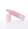 10ML Printed Glass Roller Bottles Travel Portable Perfume Essential Oil Bottle Mini gradient color Empty Bottling T10I140