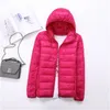 Frühling Herbst Damen Jacken Ultradünne Superleichte Mode Damen Daunenmäntel Rot Rosa Schwarz Weibliche Kapuzenjacke Mäntel 4XL 201007