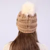 Tricot hiver chaud polaire doublé bouton chapeau casquette boule de fourrure chapeau de baseball casquettes de crâne avec bord femmes chapeaux accessoires de mode sera et sableux